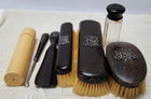 Antique Whiting   Adams Sterling Monogram Turtle Ebony Men s Brush Grooming Set