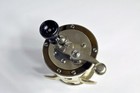 Vintage Pflueger Oceanic Free Spool Surf Casting Reel With Leather Thumb Drag
