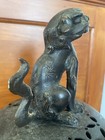 Large Antique Chinese Or Japanese 19th C  Champleve Enamel Bronze Censer Foo Dog