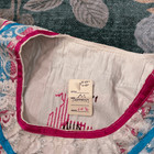 Handmade Mexican Blouse Womens Medium White Pink Embroidered Lace Mazatec Huipil