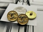 4 Pcs Chanel Cc Logo Stamped Gold Clear Rhinestone Round Buttons 20mm Set Of 4