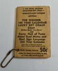 Deaf Mute 100 Year Calendar With Booklet Sign Language Lucky Key Chain 1950   s