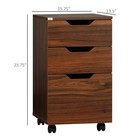 Modern Office Storage Cabinet  Under Desk Cabinet With 3 Drawers  Brown Wood