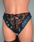 Vtg Chiffon   Satin Emil Bole Panties Sz L Hi Cut Bikini Panties 80 s Nylon