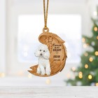 White Toy Poodle Angel Car Ornament  Dog Memorial Angel Wings Christmas Ornament