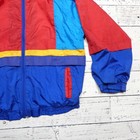 Vintage Athletic Boys Works Youth Jacket Size L 14 16 Blue Red Nylon Track Lined