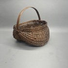Primitive Wood Splint Farm Egg Butt Buttocks Gathering Basket Americana