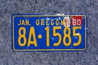 1960 1961 Oregon License Plate