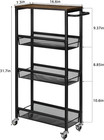 Mooace Slim Storage Cart  4 Tier Rolling Kitchen Shelving Unit On Wheels Mobile