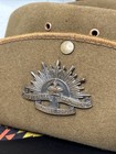 Original Wwii Australian Army Bush Hat With Badge  Military Hat