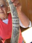 Scrimshaw Reproduction Walrus Tusk  The  captain Norton  18 Inches Around Curve