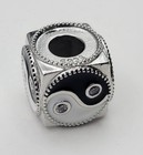 925 Sterling Silver Yin Yang Dice Charm Bead Pendant For Bracelet Or Necklace