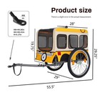 Large Folding Bike Trailer Frame All-terrain Cycling Camping Adventure Yellow