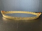 Vintage  Oval Rose Vanity Dresser Filigree Mirror Tray 17 