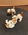 Vintage Glazed  Ceramic Dog Figurines  Set Of 3  Japan    