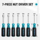 Duratech 7pc Sae Nut Driver Set 11 32 3 8 3 16 1 4 5 16 7 16 1 2  1  Hollowshaft