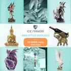 9 25  H Green Angel Fairy With Peacock Statue Fantasy Decoration Figurine