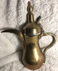 Antique 10 5    Tall Islamic Arabic Turkish Dallah Solid Brass Coffee Pot Handmade