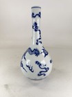 Chinese Kangxi Marked Republic Period Blue And White Porcelain Vase W Dragon