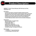 Neewer 77  Camera Tripod   Monopod  360   Ball Head  Arca Plate  Lightweight Trav