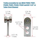 2 Wheel Trolley Assembly Rollers  Two Bearing Trolley Assembly For 1-5 8  2 Pcs