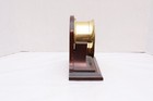 Vintage Brass Chelsea Presidential Style Mantel Quartz Ships Clock Wooden Stand