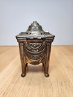 French Art Deco Brass 4 Footed Incense Burner jewelry Casket Vintage Antique