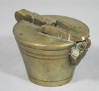 Set Of Vintage   Antique Brass Nesting Cup Weights In Lidded Case Scales