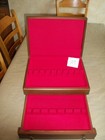 Sterling Silverplate Silverware Flatware Wood Storage Box Chest With One Drawer