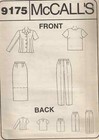 Mccalls 9175 Misses  Size 12-14 Jacket  Top  Pants  Skirt Sewing Pattern   1998