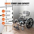 Shower Wheelchair 17 5in Aluminum Alloy Commode Bathroom Wheelchair For Disabled