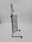Cat Black Metal Wire Wood Cd Dvd Mail File Holder Stand Kitty Kitten 15 Slot