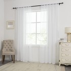  White Sheer Curtains 84 Inches Long For Living Room Rod Pocket Top Window 