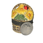 National Home Gardening Club Collectible Porcelain Trinket Box Daisies Ladybug