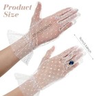 White Lace Gloves Pearl Polka Dot Sheer Mesh Glove White Tea Party Gloves