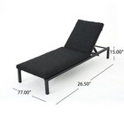 Dark Grey Outdoor Chaise Lounge  Aluminum Frame With Water- Cushions