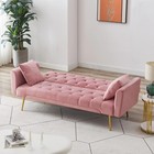 Velvet Futon Sofa Bed Modern Convertible Futon Couch Adustable Back Pillows  Pin