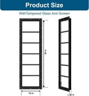 2 Pack 10x35 Inch Black Shed Transom Windows Flush Mount Tempered Glass Fixed