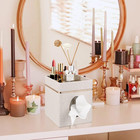 Linen Square Tissue Box Cover - Decorative Cube Tissue Box Holder With Tray  Sty