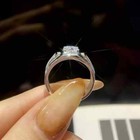 1 50ct Round Cut Real Moissanite Solitaire Engagement Ring 14k White Gold Plated