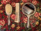 Antique Mirror Hair Brush   Comb Set