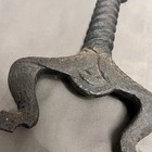 Set Of Antique Andirons Cast Iron Ornate Fire Place  No Bar  3891