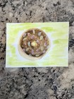 Aceo Original Mixed Media Painting Art Card Doughnut