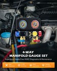 Ac R1234yf Gauge Set Automotive 4 Valve Manifold Gauge Kit Freon Charging Us