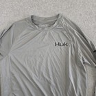 Huk Performance Fishing Shirt Gray Men Small Marlin Print Long Sleeve Outdoor