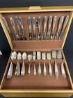 Antique 1847 Rogers Is Silverplate Flatware 1919 Ambassador 76pc Silverware Set