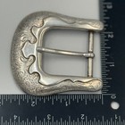 Ivan Vintage Western Belt Buckle Silver Tone Floral Engraved Scroll Taiwan 2 75 