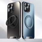 For Iphone 15 16 16 Pro Max Magnetic Ring Stand Frosted Case camera Lens Film