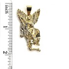 14k Gold Plated Archangel Saint Michael Pendant Oro Laminado San Miguel Medalla
