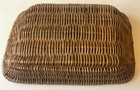 Vintage Rectangular Wicker Bread Basket  Large 18 x 12 x 3  Organizer Linens Toy